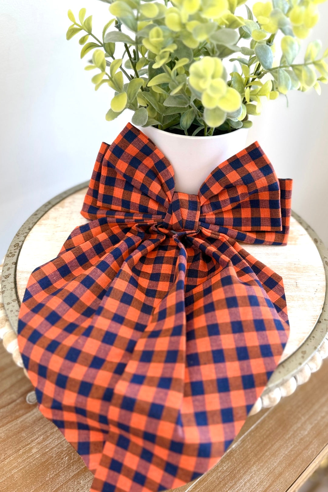 Checkered Plaid Game Day Hair Bow