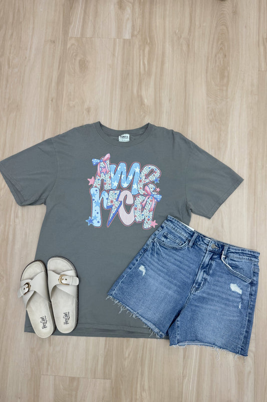America Mixed Patterns Tee
