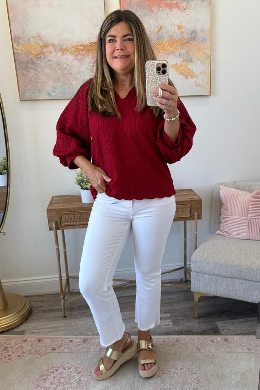 Textured Temptation Top -  CURVY
