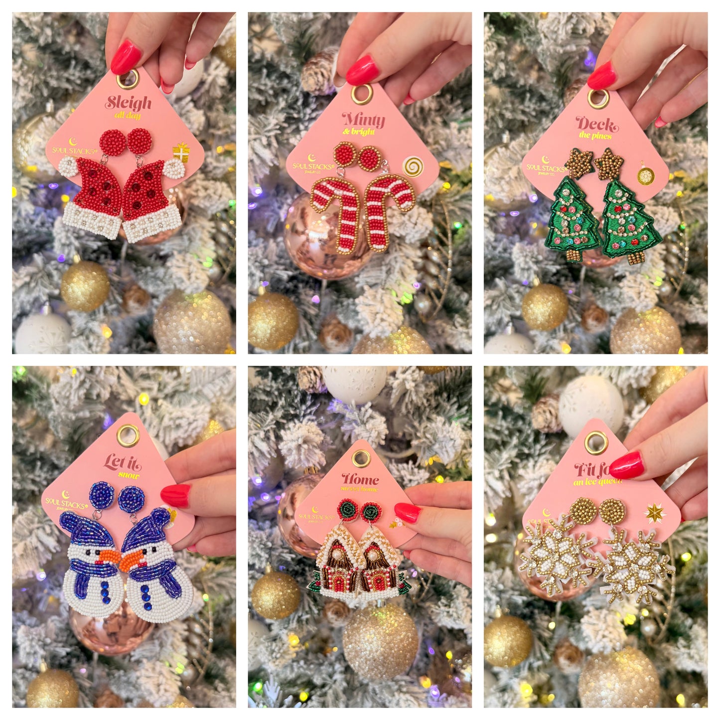 Soul Stacks Holiday Spirit Beaded Earrings