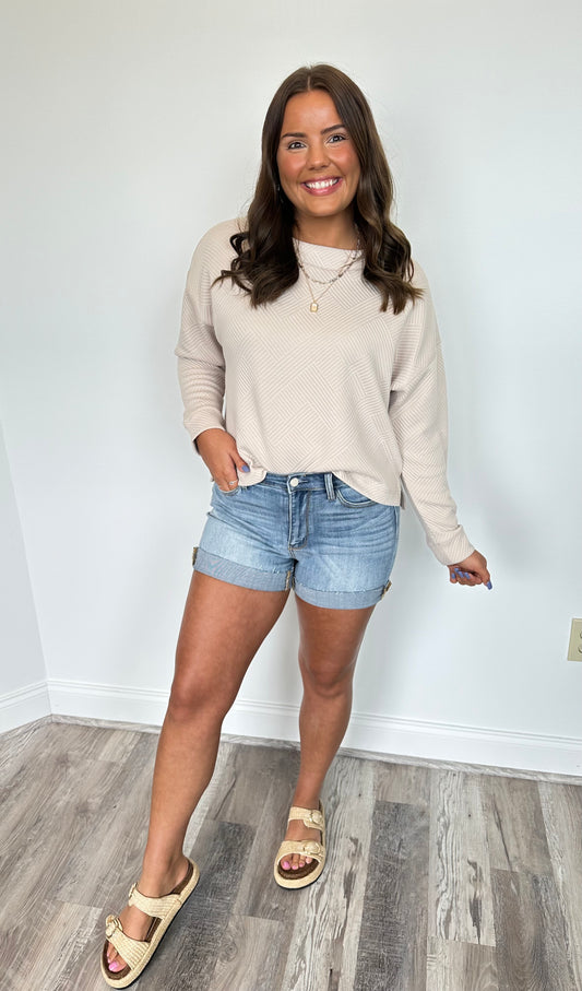 All Seasons Textured Pullover**Final Sale**