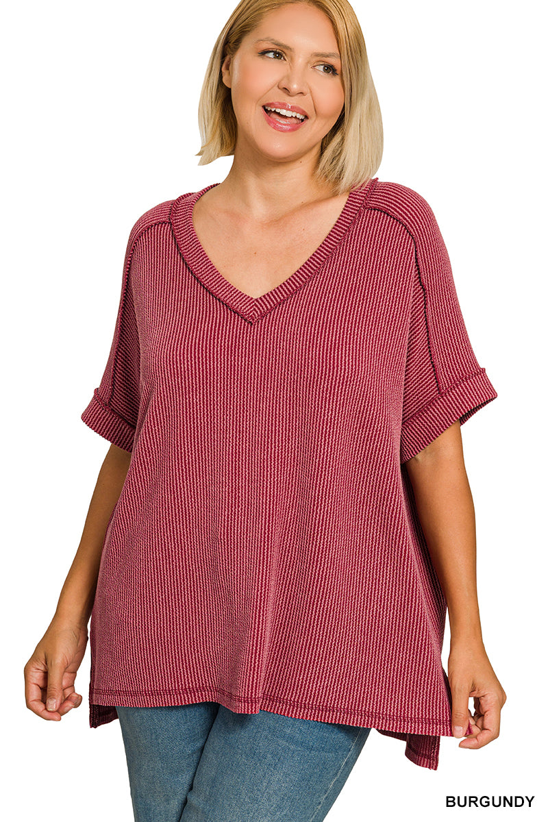 The Contour Ribbed Top - Curvy