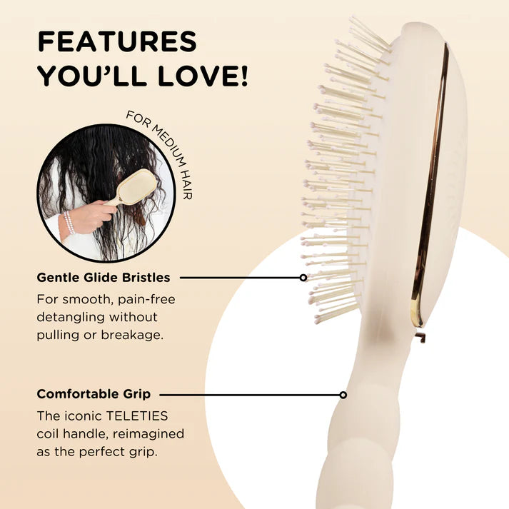 Teleties Detangler Brush for Medium Hair