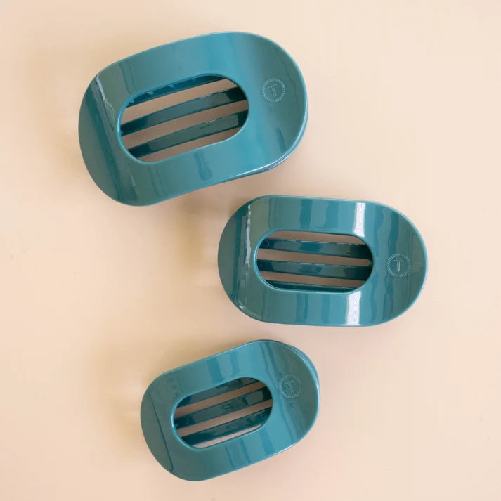 Teleties Teal With It Flat Round Hair Clip