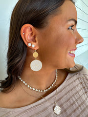 Bead Pearl Round Earrings