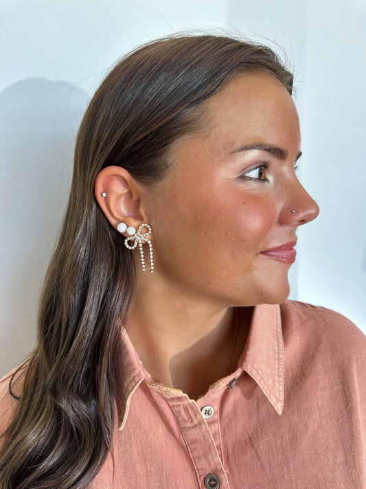 Trendy Bow Drop Earrings