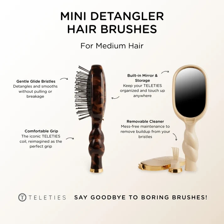 Teleties Mini Detangler Hair Brush for Medium Hair