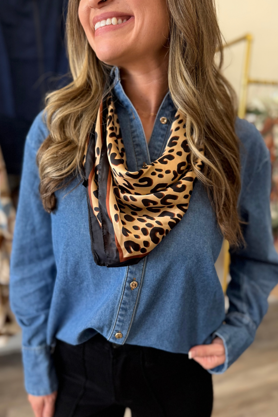 Scarf It Up Denim Top