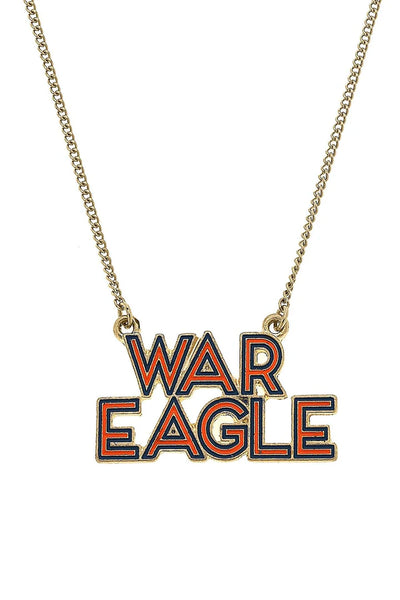 War Eagle Enamel Necklace