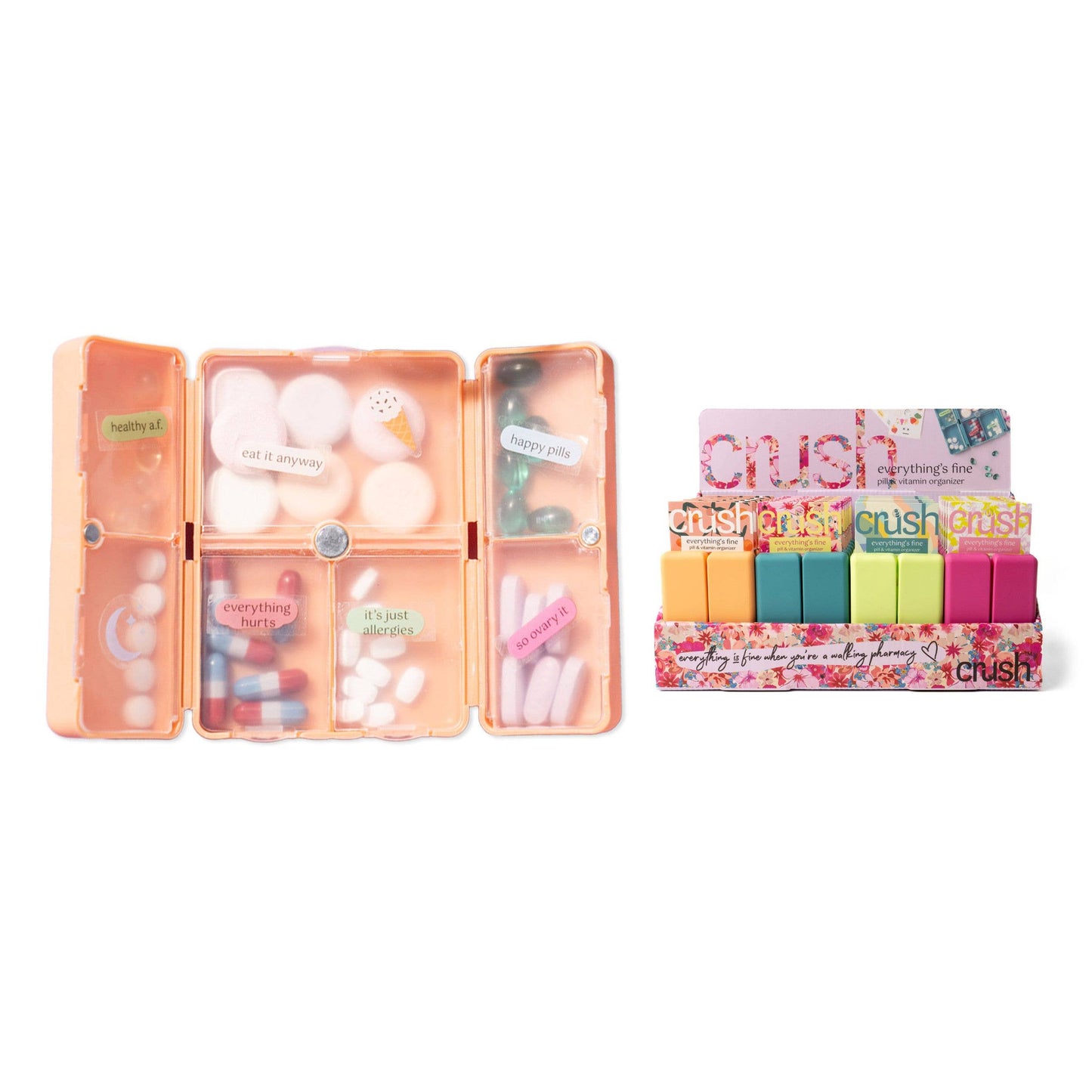 Crush Everything's Fine Pill & Vitamin Case
