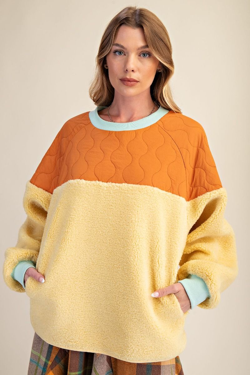 Quilted Teddy Fleece Pullover  **Final Sale**
